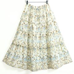 美品】インゲボルグ☆ギンガムチェックのギャザースカート 黒×白系 前  