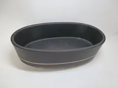 花器　楕円形　水盤　黒