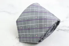 ディズニー ブランド ネクタイ TDL 格子柄 ミッキーマウス メンズ グレー Disney 【中古】