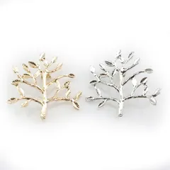 ブローチ 安全ピン コサージュピンバッジ ブローチピン ゴールド ＆ シルバー ツリー 小さな木の胸 ピン 飾り 2点セット(ゴールド、シルバー)