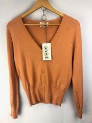 BASIC BY KRIZIA  レーヨンナイロン混　ロゴ刺繍　カーディガン　サイズＭ　06012403　02　新品タグ付き