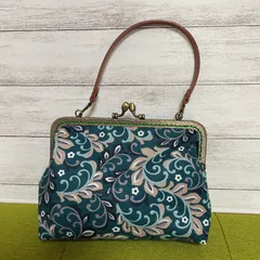 唐草模様っぽいがま口バッグ　ハンドメイド