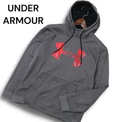 UNDER ARMOUR アンダーアーマー 秋冬 裏起毛★ ロゴ パーカー フーディー プルオーバー Sz.MD メンズ グレー トレーニング