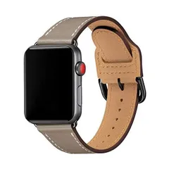 LOVLEOP バンド コンパチブル Apple Watch バンド 42mm 44mm (キャメルブラウン バ 42mm 44mm)