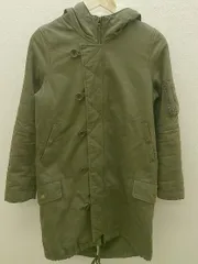 ■ BEAUTY&YOUTH UNITED ARROWS  ボアライナー付 ジップアップ 長袖 モッズ コート S カーキ レディース  【中古】 【1002799179430】