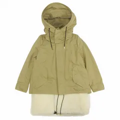 美品 16AW ザ リラクス THE RERACS M-65 ライナー付 レイヤード ボア ショート モッズコート アウター ブルゾン フーデッド 16FW-RECT-106L-LINER-J サイズ36 ベージュ 白 ホワイト アイボリーのサムネイル