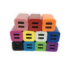 ACアダプター USB USBアダプター 充電器 ２台同時充電 全11色 白のサムネイル