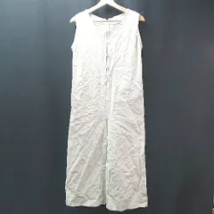 ◇ AVAN LILY アヴァンリリィ バックジップ ボタン Vネック ノースリーブ オールインワン サイズF ホワイト レディース E  【1310300005230】