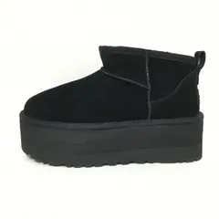 最終値下げ　UGG厚底ブラックショートブーツ UGG アグ ブラック サイドゴアブーツ ショートブーツ 黒｜Yahoo