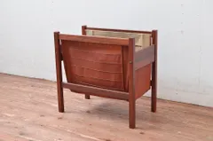 ★事前問合せ必須★ BRUKSBO ブルクスボ マガジンラック 北欧ビンテージ 美品 ノルウェー 本革 レザー ローズウッド 本立て 小物収納 ヴィンテージ リペア+発送まで3週間前後 R-082035