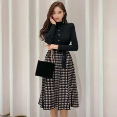 ✨極美品ZARA ザラ千鳥柄半袖フレアワンピース XS ハウンド