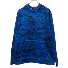 UNDER ARMOUR プリントスウェット パーカー L ブルー ブラック アンダーアーマー スポーティ マーブル 古着卸 アメリカ仕入 a709-6317