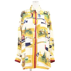 【8/23までの出品】エルメス　馬と騎手プリント長袖シャツ 8/23までの出品】エルメス 馬と騎手プリント長袖シャツ 8/23までの