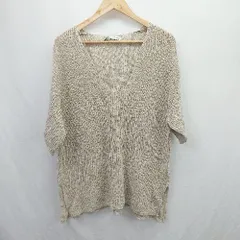 ◇ ⊂ ZARA ザラ メッシュニット 七分袖 カットソー サイズS ベージュ系 レディース E  【1506230019908】