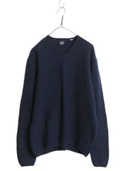 【お得なクーポン配布中!】 90s オールド ギャップ ニット セーター メンズ M / オールド 長袖ニット ウール Vネック カットソー プルオーバー 無地 シンプル ネイビー