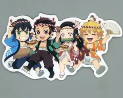 【中古】シール・ステッカー [単品] 竈門炭治郎＆竈門禰豆子＆我妻善逸＆嘴平伊之助 限定ステッカー 「築地銀だこ×鬼滅の刃」 受注生産限定