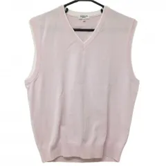 【美品】ランバンスポール ニットベスト ピンク Vネック  メンズ L ゴルフウェア LANVIN SPORT