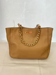 N 最終値下げ中【中古】マイケルコース トートバッグ チェーン レザー ブラウン 茶 おしゃれ