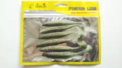 やわらか素材　シャッドテール　ワーム　緑ラメよもぎカラー　9cm　4.2g　6本