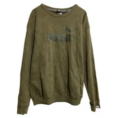 PUMA ロゴスウェット トレーナー プーマ S モスグリーン プルオーバー 裏起毛 古着卸 アメリカ仕入 a612-8057
