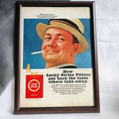 『ラッキーストライク 煙草』ビンテージ広告　60年代　フレーム付ポスター　当時物