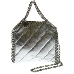 STELLA McCARTNEY (ステラマッカートニー) FALABELLA ファラベラ 2WAY バイアス ステッチ チェーン ショルダー ハンド バッグ レディース シルバー 391698 W8412