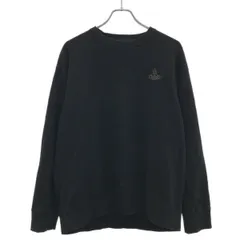 ヴィヴィアンウエストウッドマン　オーブ刺繍スウェットシャツ　ブラック ｵｰｶﾞﾆｯｸｺｯﾄﾝ裏毛ｸﾙｰﾈｯｸｽｳｪｯﾄｼｬﾂ（スウェット）｜Vivienne