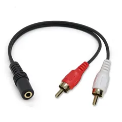 3.5mmメスー2RCAオス 変換ケーブル   メス - 2RCA 金メッキオーディオケーブル  金メッキ オーディオケーブル分配 3.5mm to RCA変換 コネクタ  rca 3.5mm 変換  耐久性高効率 1パック