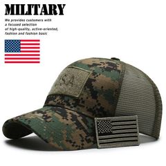 USA Military メッシュキャップ 帽子 野球帽 アウトドア メンズ レディース サバゲー キャンプ 野球 プレゼント ギフト 7987173 (オリーブデジカモ)