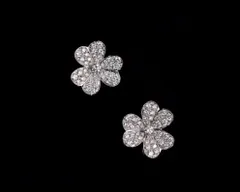 Van Cleef & Arpels ヴァン クリーフ＆アーペル VCA クローバー フル ダイヤモンド イヤリング｜本日限定特価｜新品未使用-MM輸入1