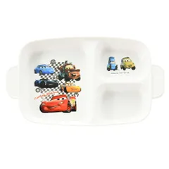 【特価商品】26×15.5×2.8cm 抗菌仕様 電子レンジ・食洗器対応 仕切り皿 13410 食器 子供用 日本製 深型 ランチプレート カーズ ディズニー ヤクセル