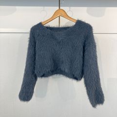 クロップド シャギーニット【フリーサイズ】