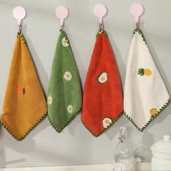 ☆ 四枚セット ☆ ループキッチンクロス ふきん 4枚セット ふきん キッチンクロス ハンドタオル ループ付き 4枚セット キッチンタオル 手ふきん タオル 布巾 布きん 刺繍 吸水 キッチン 台所 ループ 台拭き 食器拭き 食器 抗菌 速乾