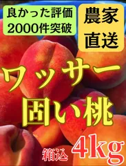 信州産 ワッサー 甘くて固い桃 家庭用 4kg弱13〜26玉のサムネイル
