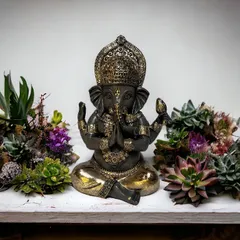 ガネーシャ 学業向上 商売繁盛 開運 ヒンドゥー教の神様 象の神様 ガナパティ 歓喜天 聖天 瞑想 癒し オブジェ 置物 アジアン雑貨 AS24005