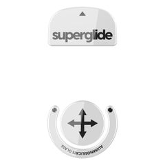 【在庫処分】マウスソール for Logicool Gpro Superglide X Superlight マウスフィート [ 強化ガラス素材 ラウンドエッヂ加工 高耐久 超低摩擦 Super Smooth ] - White