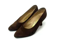 Salvatore Ferragamo フェラガモ スエード ヒール パンプス 表記サイズ 5 1/2(日本サイズ 約23cm) 靴 シューズ ブラウン系 DJ1971