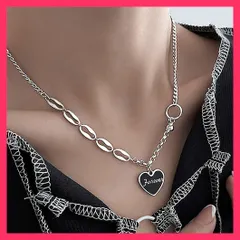 【おしゃれ】 チェーン ネックレス レディース 韓国風 チェーンチョーカー/可愛いアクセサリー/シルバージュエリー シンプル チョーカーネックレス ハート おすすめ おしゃれ　人気 上品 83DDIE-001