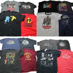 古着卸 まとめ売り 映画・ドラマ 半袖Tシャツ 16枚セット (メンズ 2XL ) ストレンジャーシングス ジュラシックパーク 中古 古着 MZ2365