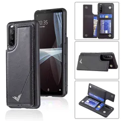 【特価商品】横置き機能 カード収納 サイドマグネット スマホケース 背面カバー（ブラック）エクスペリア1iii 携帯カバーxperia1iii 手帳型 カードケース 背面 用 BLACK III/SO-51B/SOG03/A101SO 1 Xperia 【An