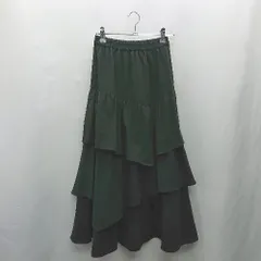 ◇ ⊂ FREE'S MART フリーズマート ウエストゴム 膝丈 ティアード スカート サイズXS ブラック レディース E  【1502060037129】