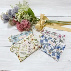 リバティ ラミネート  花柄ミニポーチ