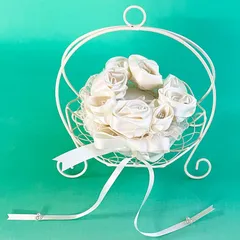 ローズのリングピロー手作りキット リング付きサーバーバスケット付き リングガール リングボーイ