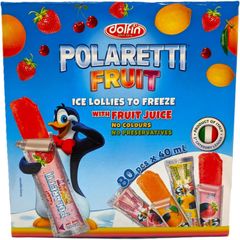 ドルフィン ポラレッティ フルーツ アイスキャンディー 4種フレーバー 大容量 3200ml(40ml×80本) キャンディ POLARETTI FRUIT dolfin 夏休み おやつ 休憩