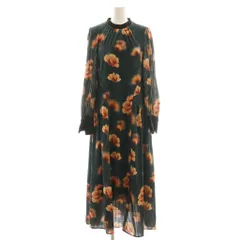 【最終値下げ】アメリヴィンテージ　オリーブグリーン刺繍ロングワンピース インドコットン刺繍ロングワンピース【Audrey and John Wad