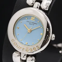 【稼働/良品/箱コマ付】courreges クオーツ ブレスレットウォッチ 稼働/良品/箱コマ付】courreges クオーツ ブレスレットウォッチ