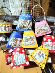 昭和レトロ　イメージ　可愛いアニマル達　リメイク缶2個セット　飾り　寄せ植え　小物入れ