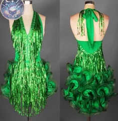 新品 未使用 新作 社交ダンスドレス ラテンドレス 競技 デモ 露出控えめ　オーダーメイド