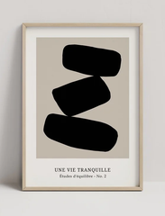 CARO CARO PRINTS | Black & Beige Scandinavian Art Print (GMTC-3501) | アートプリント/アートポスター (50x70cm) 北欧