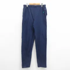 W37/古着 ウィルソン イージー パンツ メンズ 90s ワンポイントロゴ コットン 紺 ネイビー 25aug06 中古 ボトムス ロング